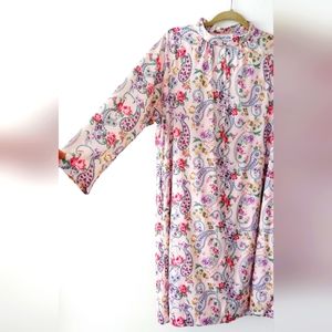 VTG Travel-Lite by Boutique Floral Paisley House Dress Muu Muu Size XL
